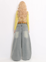American Cartoon Embroidered Wide Leg Jeans for Women in Autumn - Image 4