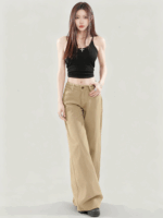 Women Micro Flared Jeans Loose Wide Leg Flared Pants